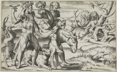 Silenus chevauchant un âne - Giulio Bonasone