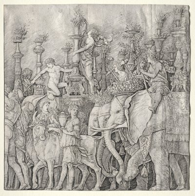 Les Triomphes de César: Les Éléphants, vers 1485-1490 - Giulio Campagnola