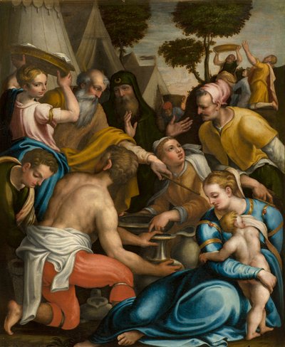 Chapelle du Saint-Sacrement, Première travée côté nord, Giulio Campi, Récolte de la manne 1569 - Giulio Campi