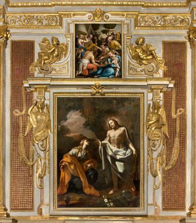 Chapelle du Saint-Sacrement, Première travée côté nord, Noli me tangere, Giovanni Angelo Borroni, Apparition du Christ à Madeleine 1750, Giulio Campi, Récolte de la manne 1569 - Giulio Campi