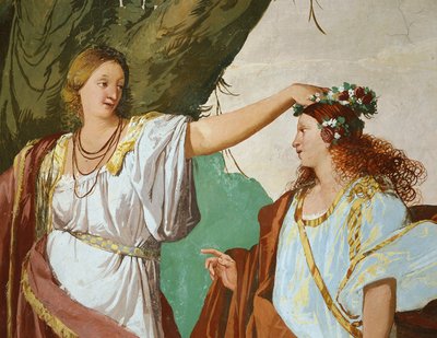 La nymphe Amaryllis couronnée gagnante du concours de baisers - Giulio Carpioni