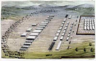 Camps des Allemands et des Romains - dans "Le costume ancien et moderne" par Jules Ferrario, éd. Milan - Giulio Ferrario