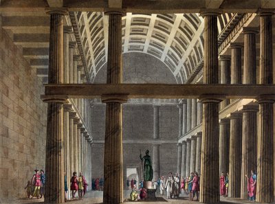 Intérieur du Parthénon, début du 19e siècle - dans « Le costume ancien et moderne » par Jules Ferrario - Giulio Ferrario