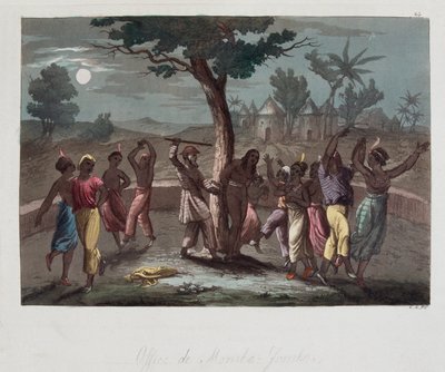 Office de Monbo Jombo une nuit de lune en Sénégambie - dans "Le costume ancien et moderne" par Ferrario, éd. Milan - Giulio Ferrario