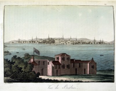 Vue de la ville de Boston - dans "Le costume ancien et moderne", de Dr. Jules Ferrario, éd. Milan - Giulio Ferrario