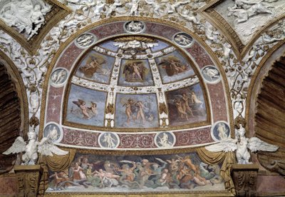 Médaillon du plafond de la Salle des Aigles du Palais du Té à Mantoue - Giulio Romano