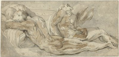 Trois hommes allongés - Giulio Romano