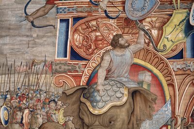 Série Les Actes de Scipion. La bataille de Zama. Modèle Giulio Romano. Atelier de Balthasar van Vlierden (?), Bruxelles. 1523-1532. (détail) - Giulio Romano