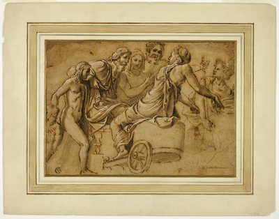 Étude pour Vénus demandant à Jupiter les services de Mercure comme héraut - Giulio Romano