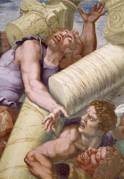 La Chute des Géants (Titans) (Mur Nord), (détail) - Giulio Romano