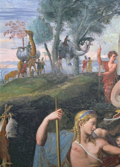 Le noble banquet célébrant le mariage de Cupidon et Psyché, détail montrant la tête d