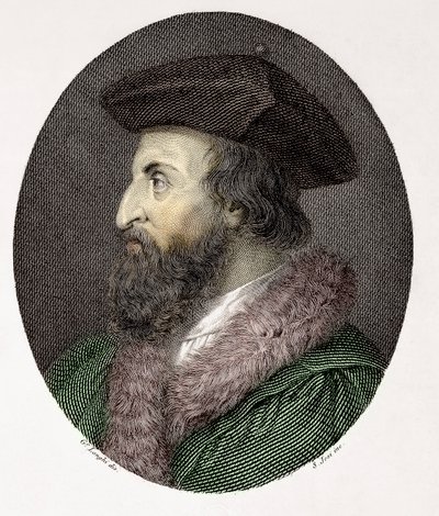 Portrait du médecin, poète et humaniste italien Girolamo Fracastoro (Hieronymus Fracastorius ou Jérôme Fracastor) (1478/83-1553) Gravure Collection Privée - Giuseppe (after) Longhi