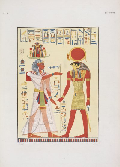 Menphtah II, successeur de Ramsès II, illustration de "Les Monuments de l