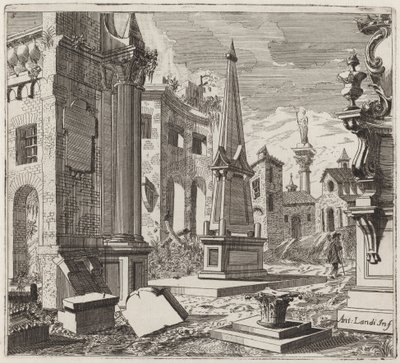 Paysage fantastique avec ruines - Giuseppe Antonio Landi