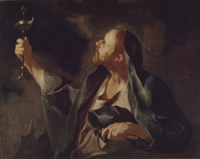 Un homme avec une lampe et un fouet Le Prophète Sophonie - Giuseppe Antonio Petrini