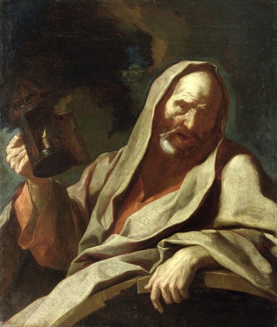 Diogène (c.412-323 av. J.-C.) avec sa Lanterne, vers 1720-40 - Giuseppe Antonio Petrini