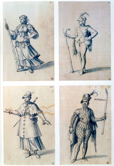 Conceptions de costumes pour des personnages allégoriques, 16ème siècle - Giuseppe Arcimboldi