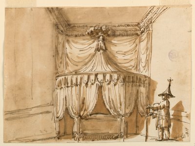 Alcôve de lit avec une figure - Giuseppe Barberi