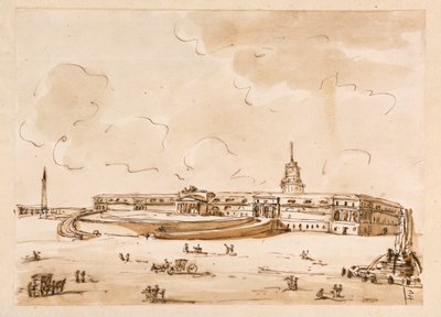 Place avec un palais - Giuseppe Barberi