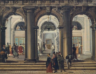 Entrée de la bibliothèque Marciana à Venise - Giuseppe Bernardino Bison
