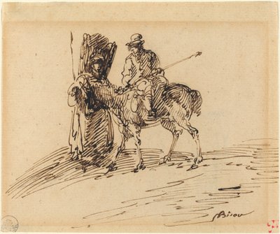Cavalier avec paysan - Giuseppe Bernardino Bison