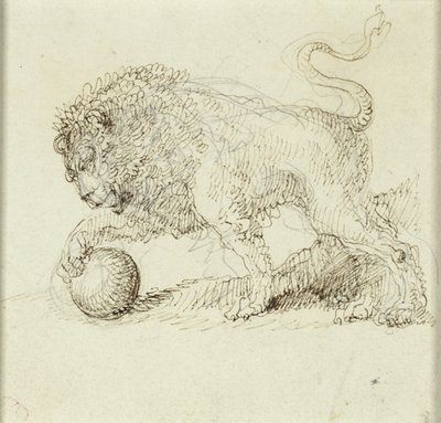 Lion avec balle - Giuseppe Bernardino Bison