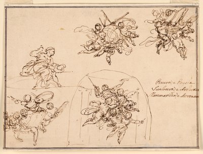 Esquisses pour peintures murales : Arts et Sciences - Giuseppe Bernardino Bison