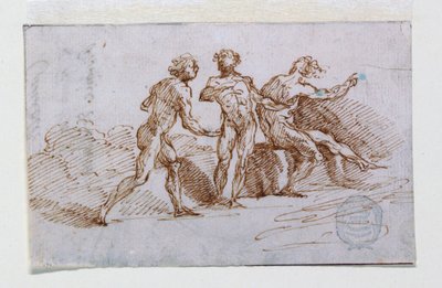 Trois hommes nus - Giuseppe Bernardino Bison