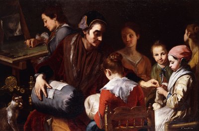 Filles apprenant la Couture par une Couturière - Giuseppe Bonito