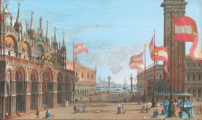 Vue de la place Saint-Marc, Venise, avec le Palais des Doges et le Campanile, 1828 - Giuseppe Borsato