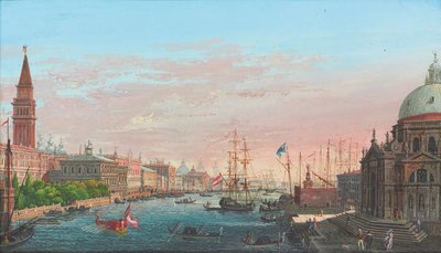 Vue du Grand Canal, Venise, avec le Palais des Doges et la Salute - Giuseppe Borsato
