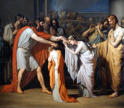 Œdipe aveugle rencontre ses filles Peinture de Giuseppe Bossi (1777-1815), Villa Comunale di Trezzo Sull