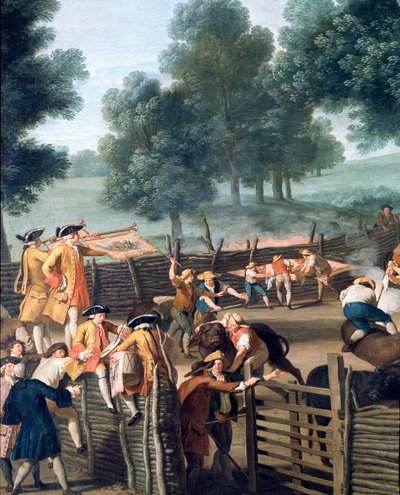 Marquage du bétail près de Rome. Le public des aristocrates, détail (peinture) - Giuseppe Bottani
