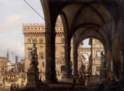 Florence, Piazza della Signoria, par Giuseppe Cannella - Giuseppe Canella