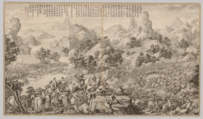 Percée du siège à Hesui: des scènes de bataille de la répression des rébellions - Giuseppe Castiglione