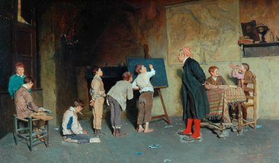 Une école de village italienne, 1888 - Giuseppe Costantini