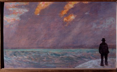 Coucher de soleil sur la mer - Giuseppe Fattori