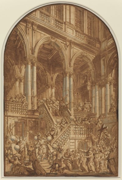 Christ conduit captif depuis un palais - Giuseppe Galli Bibiena