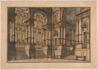 Décor de scène : Intérieur de palais - Giuseppe Galli Bibiena