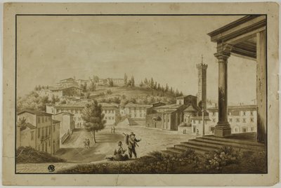 Vue de la Piazza de Fiesole - Giuseppe Gherardi