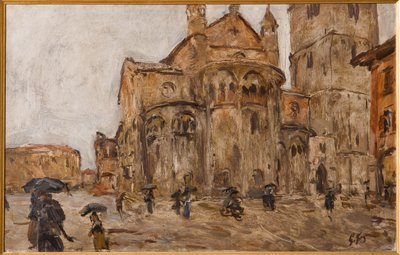 Piazza Grande sous la Pluie - Giuseppe Graziosi