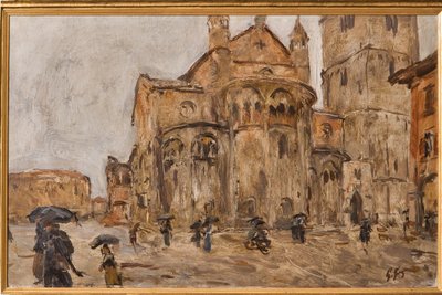 Piazza Grande sous la Pluie - Giuseppe Graziosi