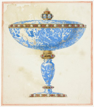 Plat couvert en lapis sur pied - Giuseppe Grisoni
