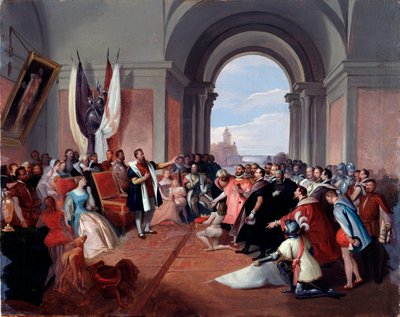 Andrea Doria refusant la couronne de Gênes, par Giuseppe Isola (1808-1893), c. 1868 - Giuseppe Isola