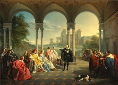 Torquato Tasso lit La Jérusalem délivrée à la cour de Ferrare - Giuseppe Mancinelli