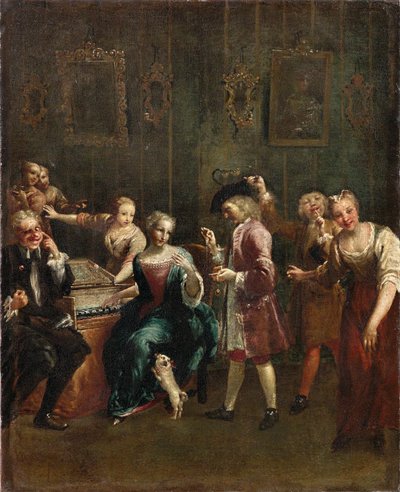 Chanteur au clavecin avec admirateurs, 1730s - Giuseppe Maria Crespi