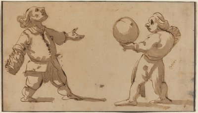 Caricature avec joueurs de balle - Giuseppe Maria Mitelli