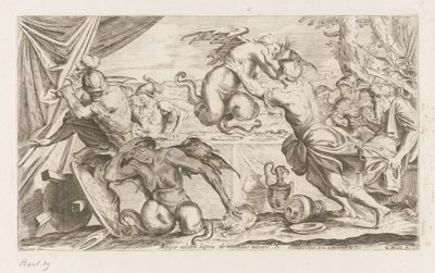 Énée et ses compagnons combattent les Harpies - Giuseppe Maria Mitelli