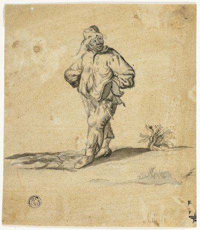 Paysan debout avec les bras en croix - Giuseppe Maria Mitelli