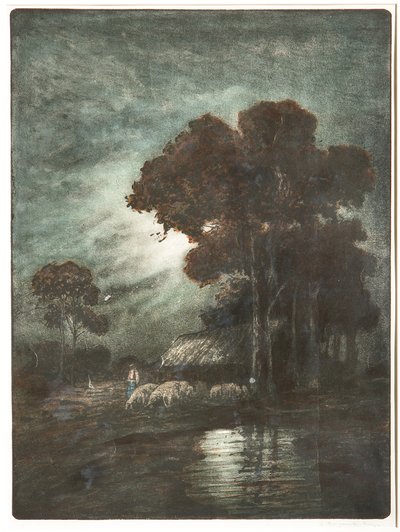 Paysage et troupeau - Giuseppe Miti Zanetti
